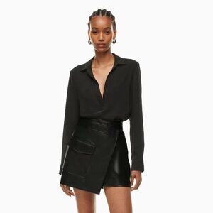 Babaton Aritzia 'Professor' Black Blouse - M